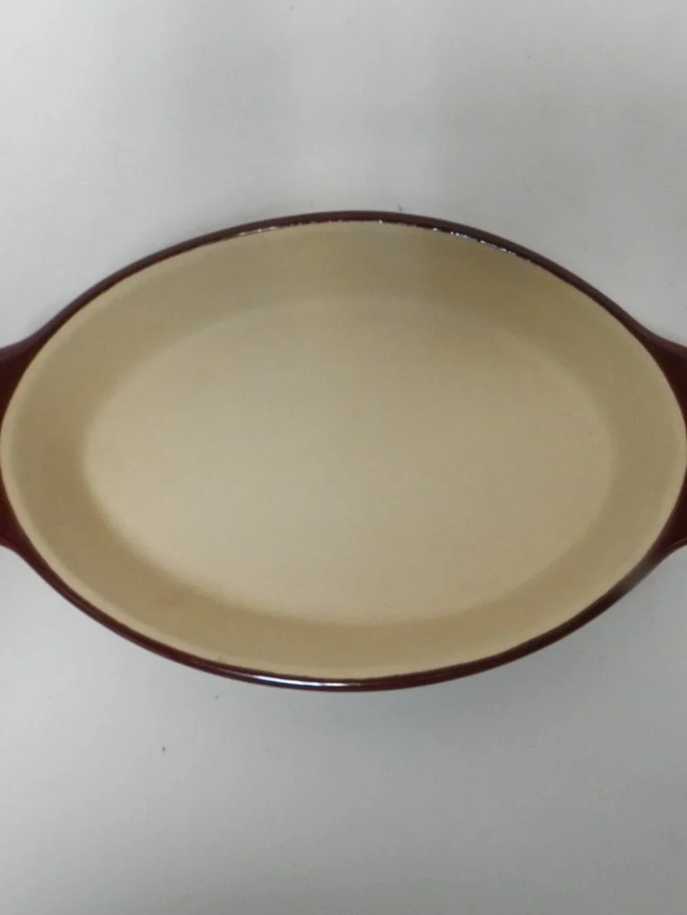 Pampered Chef Vintage Small Oval Stoneware Bakeware ovenware beige 9.5